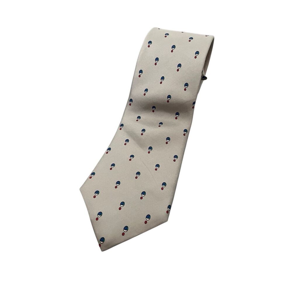 Yves Saint Laurent Vintage Gray Dot Pattern 100% Silk Men’s‎ Neck Tie
